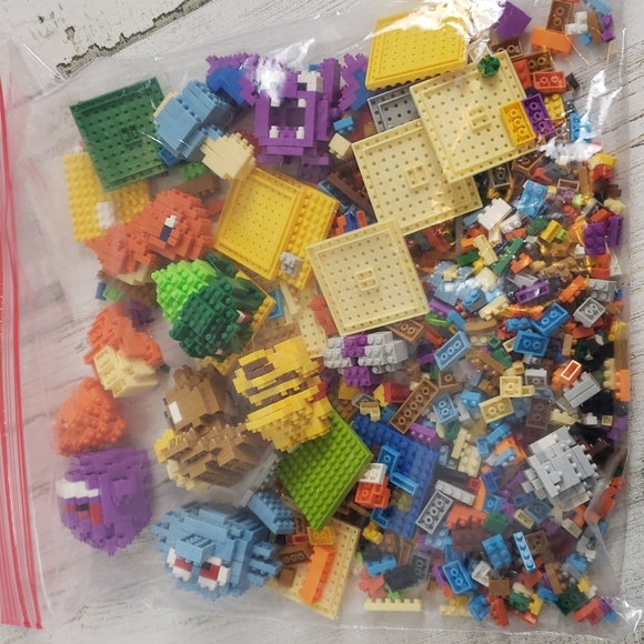 Micro lego style mixed color building bricks bag 11 ounces - Picture 2 of 3